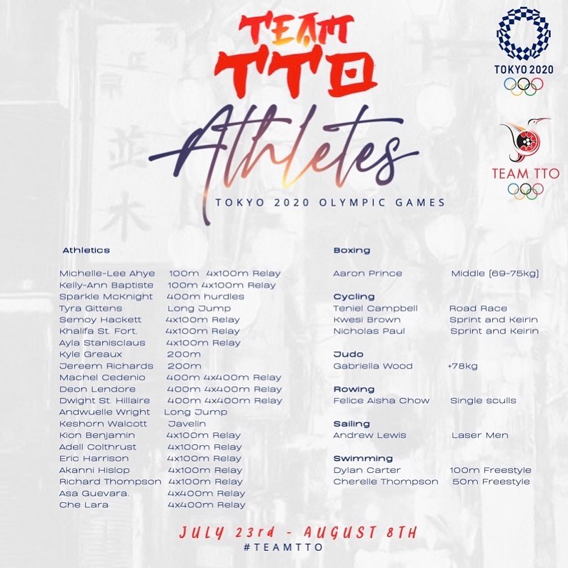 TTOC announces athletes for Tokyo 2020 Olympic Games - Ministry of ...